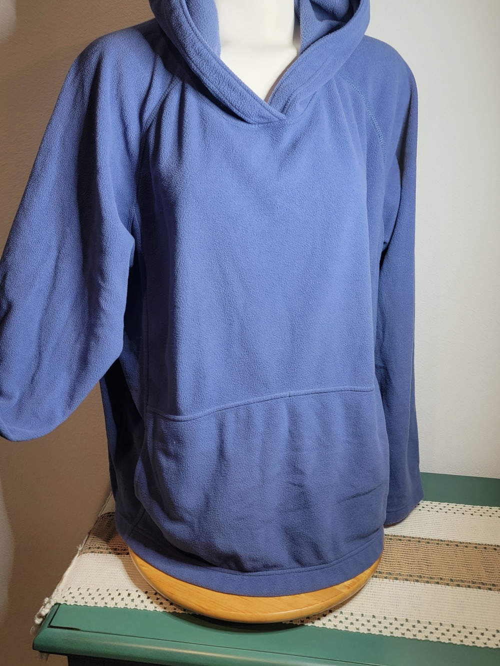 Men's Crewneck Hooded Fleece Pullover - Blue Soft!